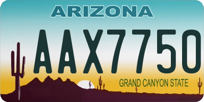 AZ license plate AAX7750
