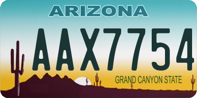 AZ license plate AAX7754