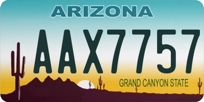 AZ license plate AAX7757