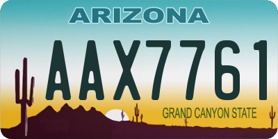 AZ license plate AAX7761