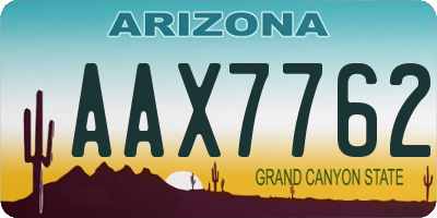 AZ license plate AAX7762