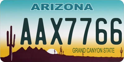 AZ license plate AAX7766