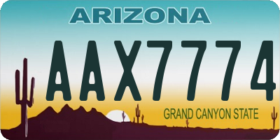 AZ license plate AAX7774