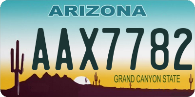 AZ license plate AAX7782