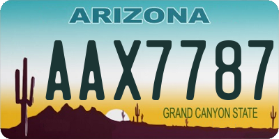 AZ license plate AAX7787