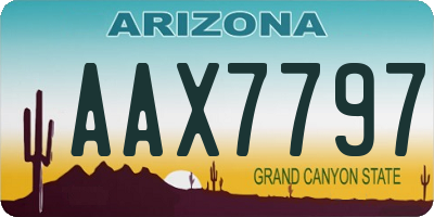 AZ license plate AAX7797