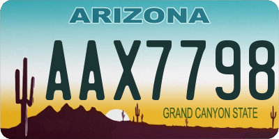 AZ license plate AAX7798
