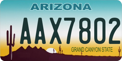 AZ license plate AAX7802