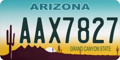 AZ license plate AAX7827