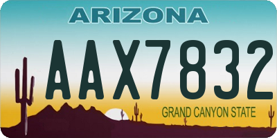 AZ license plate AAX7832