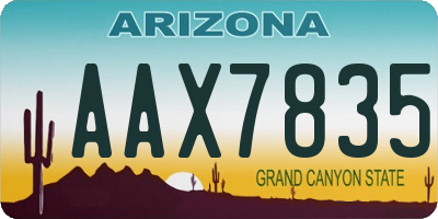 AZ license plate AAX7835