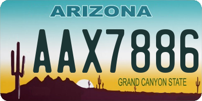 AZ license plate AAX7886