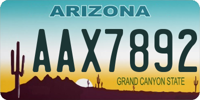 AZ license plate AAX7892