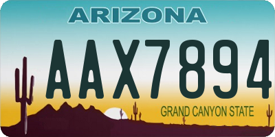 AZ license plate AAX7894