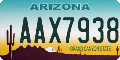 AZ license plate AAX7938