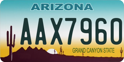 AZ license plate AAX7960