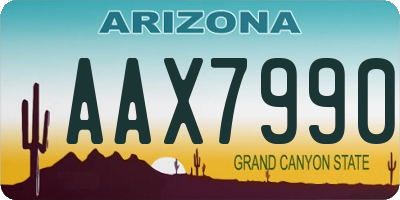 AZ license plate AAX7990