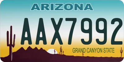 AZ license plate AAX7992