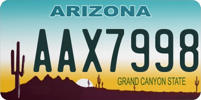 AZ license plate AAX7998