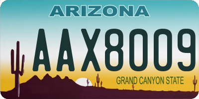 AZ license plate AAX8009