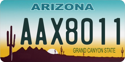 AZ license plate AAX8011