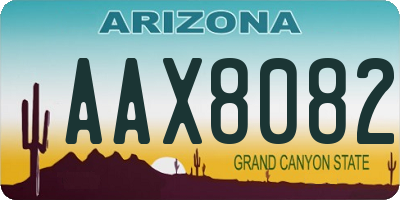 AZ license plate AAX8082