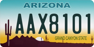 AZ license plate AAX8101