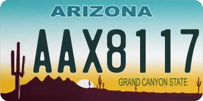 AZ license plate AAX8117