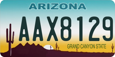 AZ license plate AAX8129