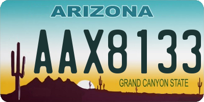 AZ license plate AAX8133