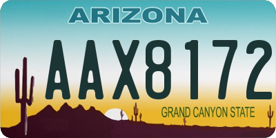 AZ license plate AAX8172