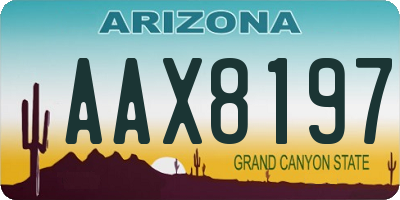 AZ license plate AAX8197