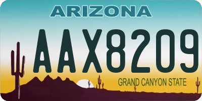 AZ license plate AAX8209