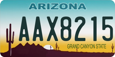 AZ license plate AAX8215