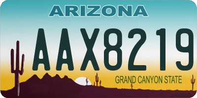 AZ license plate AAX8219