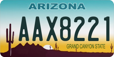 AZ license plate AAX8221