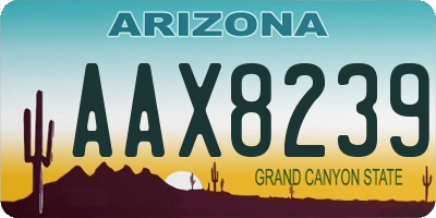AZ license plate AAX8239