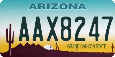 AZ license plate AAX8247