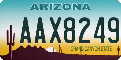 AZ license plate AAX8249