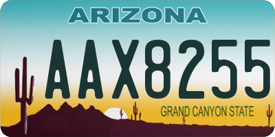 AZ license plate AAX8255