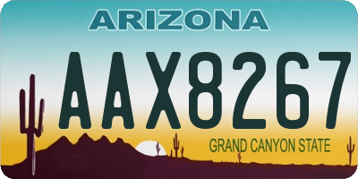 AZ license plate AAX8267