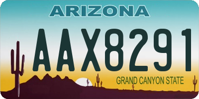 AZ license plate AAX8291