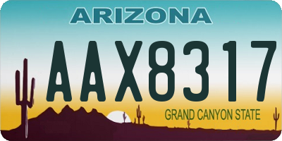 AZ license plate AAX8317