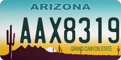 AZ license plate AAX8319