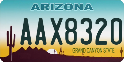 AZ license plate AAX8320