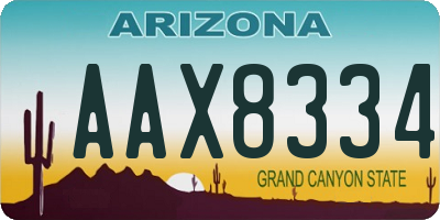 AZ license plate AAX8334
