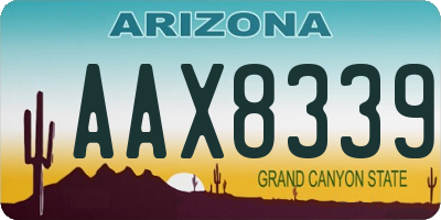 AZ license plate AAX8339