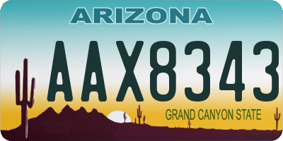 AZ license plate AAX8343