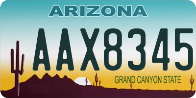 AZ license plate AAX8345