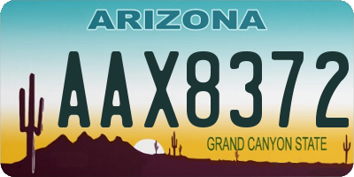 AZ license plate AAX8372